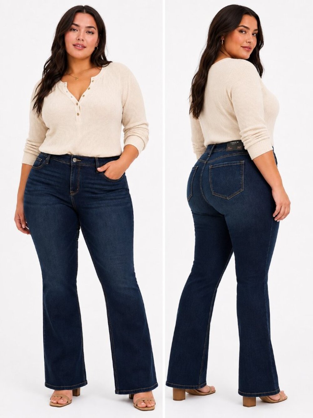 Torrid Luxe Rainstorm Wash Mid-Rise Slim Boot Denim Jeans Womens 24T Tall